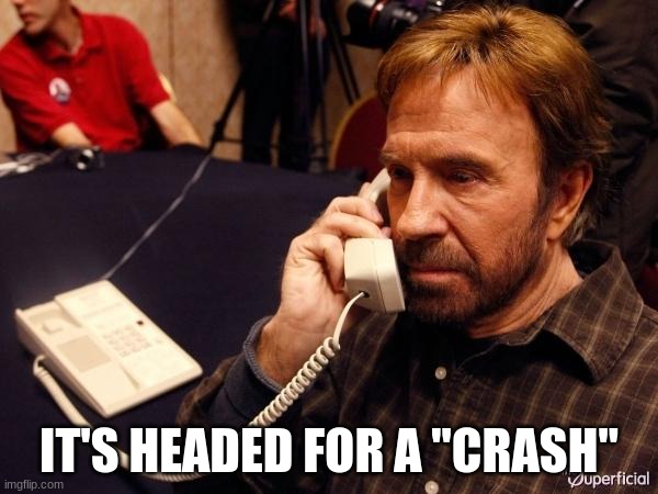 Titleist | IT'S HEADED FOR A "CRASH" | image tagged in memes,chuck norris phone,chuck norris | made w/ Imgflip meme maker
