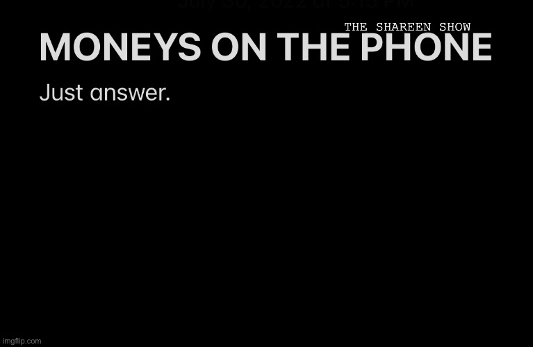 Money | THE SHAREEN SHOW | image tagged in money,entrepreneur,investigation,phone | made w/ Imgflip meme maker