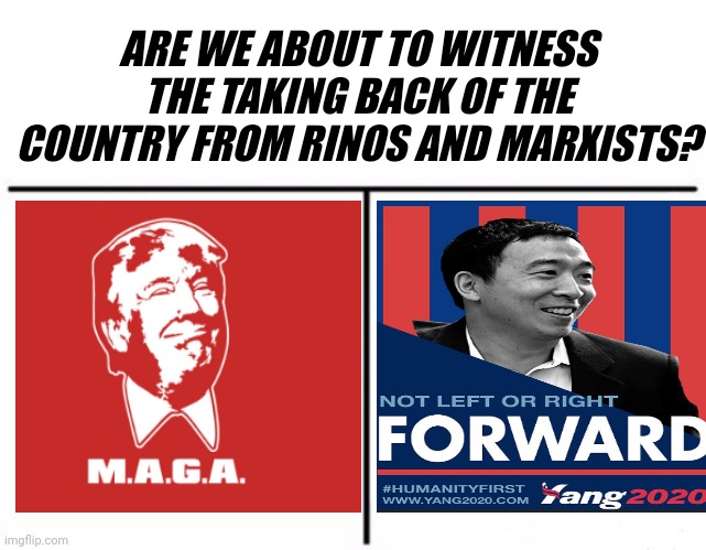 Who Would Win? Meme | ARE WE ABOUT TO WITNESS THE TAKING BACK OF THE COUNTRY FROM RINOS AND MARXISTS? | image tagged in memes,who would win | made w/ Imgflip meme maker