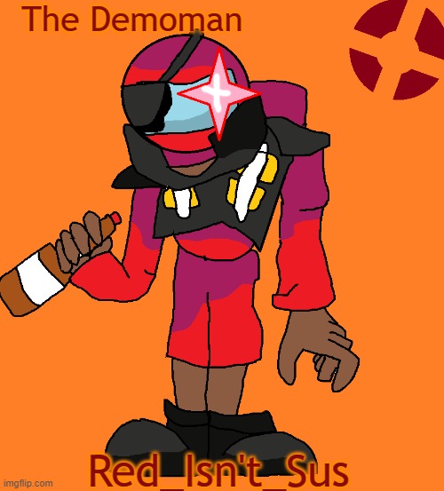 TF2 Chaos Realm Part 4- The Demoman | The Demoman; Red_Isn't_Sus | image tagged in team fortress 2,kaboom | made w/ Imgflip meme maker