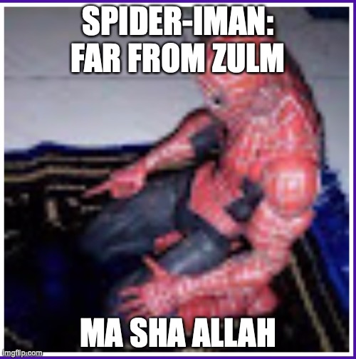 Br Beter is hero role model | SPIDER-IMAN: FAR FROM ZULM; MA SHA ALLAH | image tagged in marvel,dc,spiderman,memes,funny,joke | made w/ Imgflip meme maker