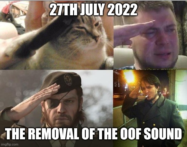 Ozon's Salute | 27TH JULY 2022; THE REMOVAL OF THE OOF SOUND | image tagged in ozon's salute | made w/ Imgflip meme maker