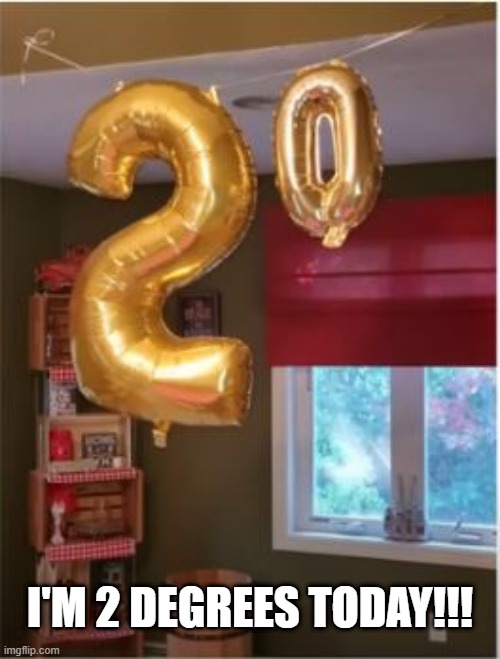 Happy Cold Day | I'M 2 DEGREES TODAY!!! | image tagged in you had one job | made w/ Imgflip meme maker