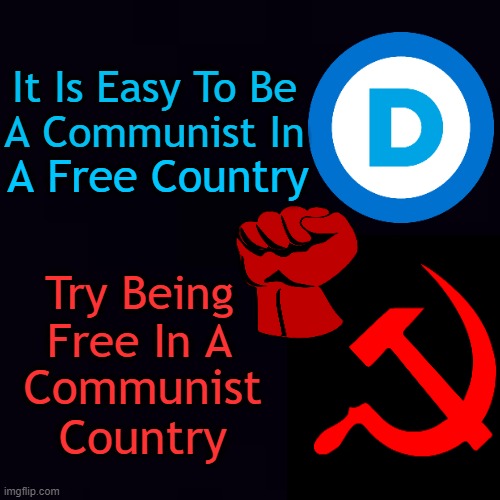 I Choose America. I Choose Freedom. “There is nowhere else to go.” Maximo Alvarez |  It Is Easy To Be 
A Communist In; A Free Country; Try Being 
Free In A; Communist 
Country | image tagged in politics,communism,freedom,maximo alvarez,democrats,communists | made w/ Imgflip meme maker