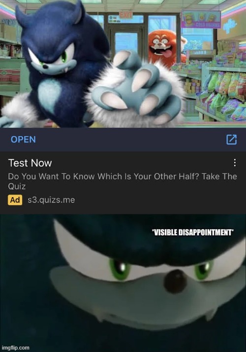 *insert Werehog scream* | image tagged in turning red,sonic unleashed,werehog,but why tho,dumb ad | made w/ Imgflip meme maker