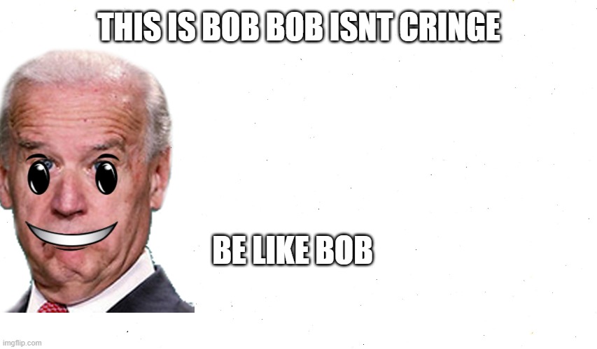 THIS IS BOB BOB ISNT CRINGE; BE LIKE BOB | image tagged in yes | made w/ Imgflip meme maker