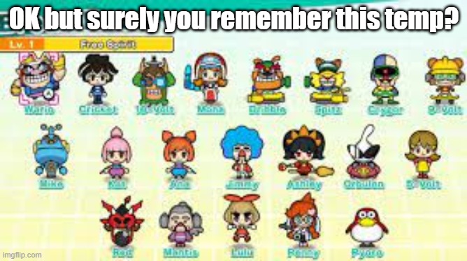 my 3rd one | OK but surely you remember this temp? | image tagged in pumpfan's warioware announcement template | made w/ Imgflip meme maker