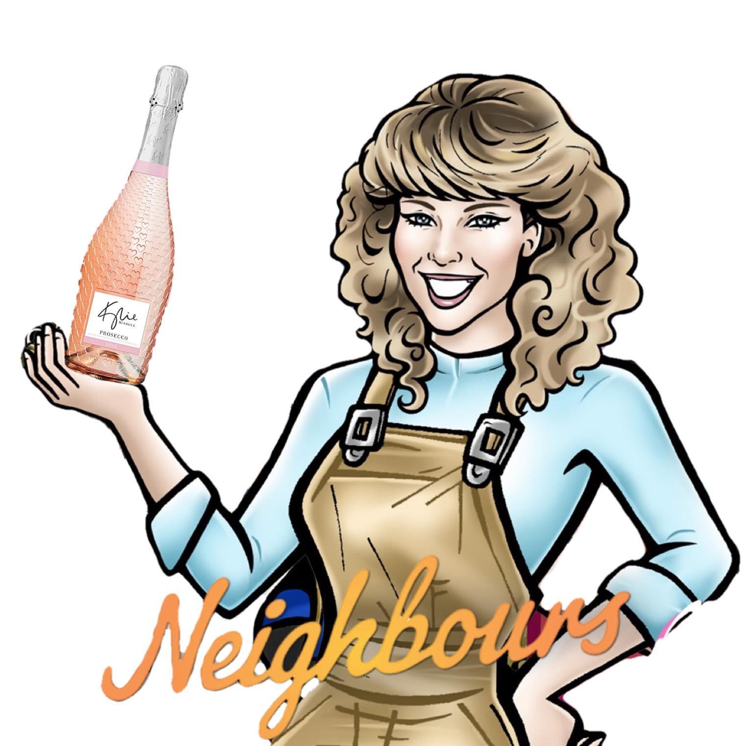 Kylie cartoon Neighbours wine Blank Meme Template