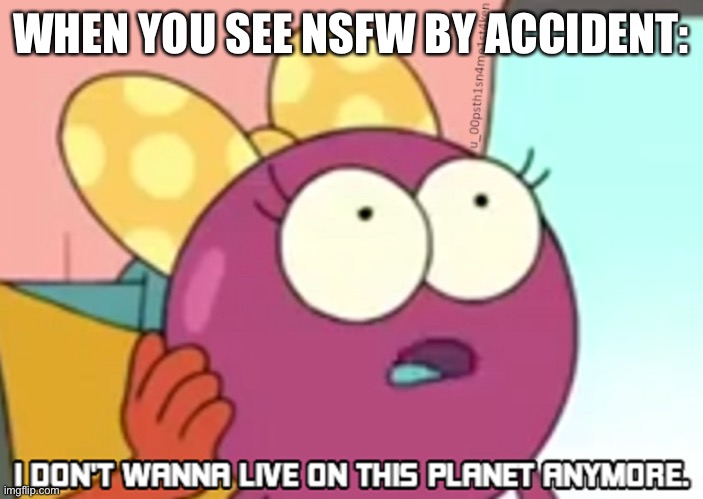 Idk | WHEN YOU SEE NSFW BY ACCIDENT: | image tagged in i don't wanna live on this planet anymore | made w/ Imgflip meme maker