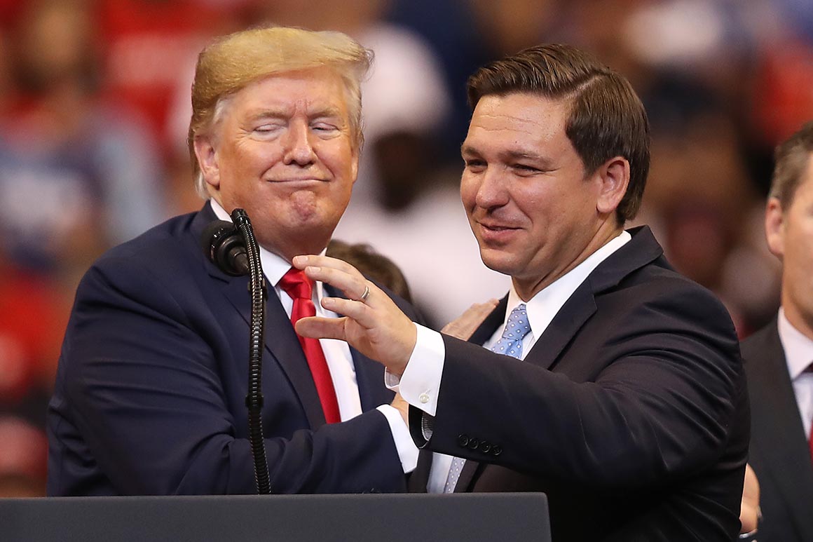 Trump and DeSantis, knives out Blank Meme Template