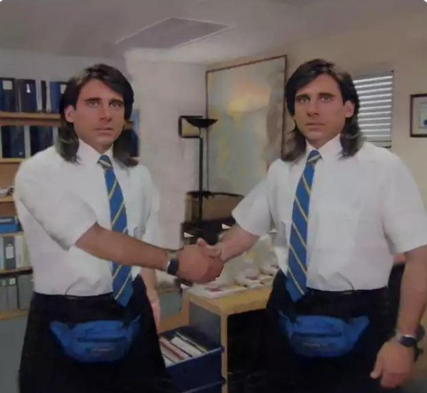 Michael Scott Handshaking Himself Blank Template Imgflip