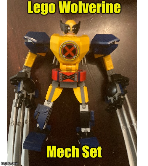 Descided to post it since I just finished the set | Lego Wolverine; Mech Set | image tagged in blank white template | made w/ Imgflip meme maker