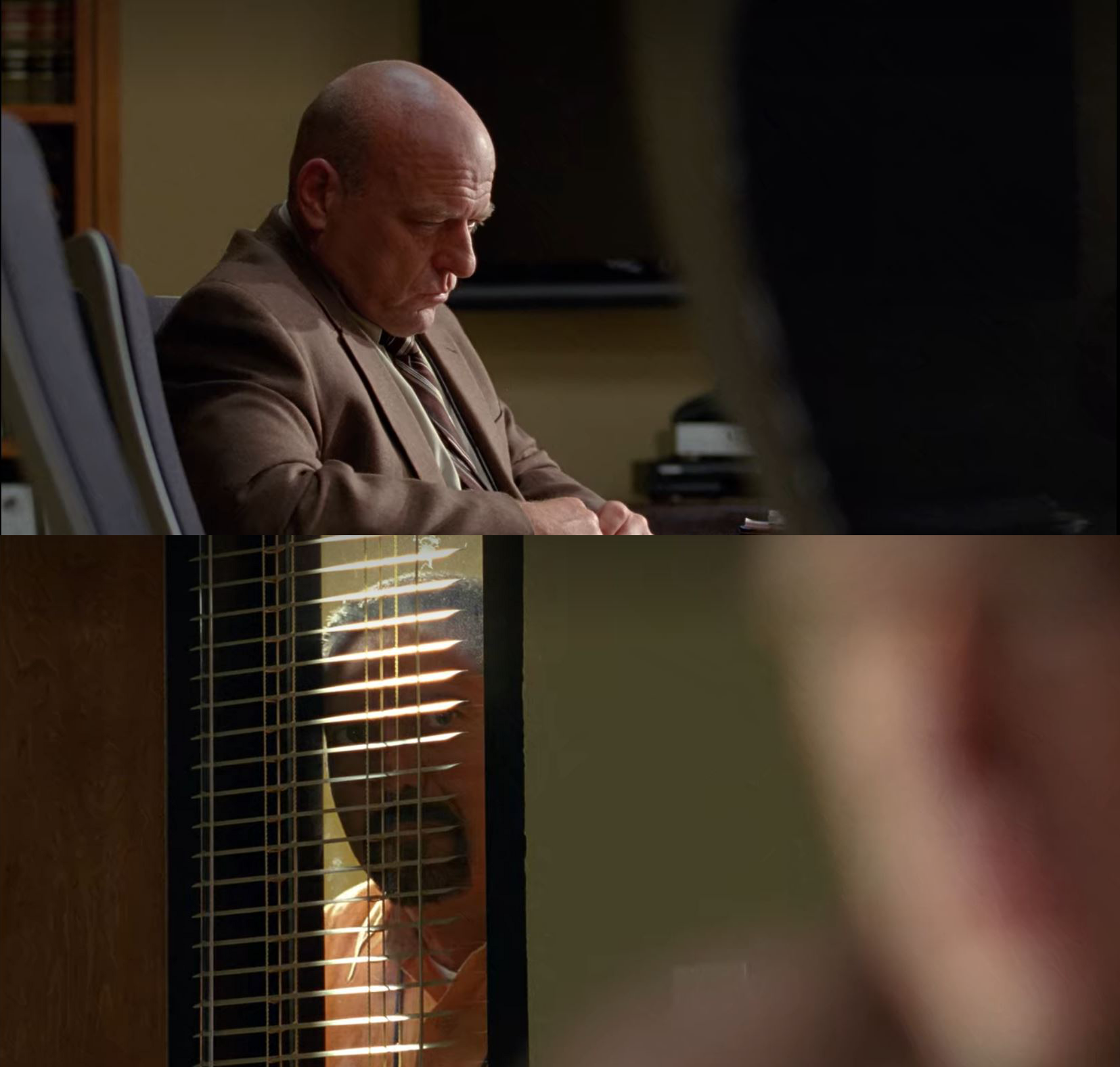 High Quality Steve Gomez come see Hank Schrader through the window Blank Meme Template