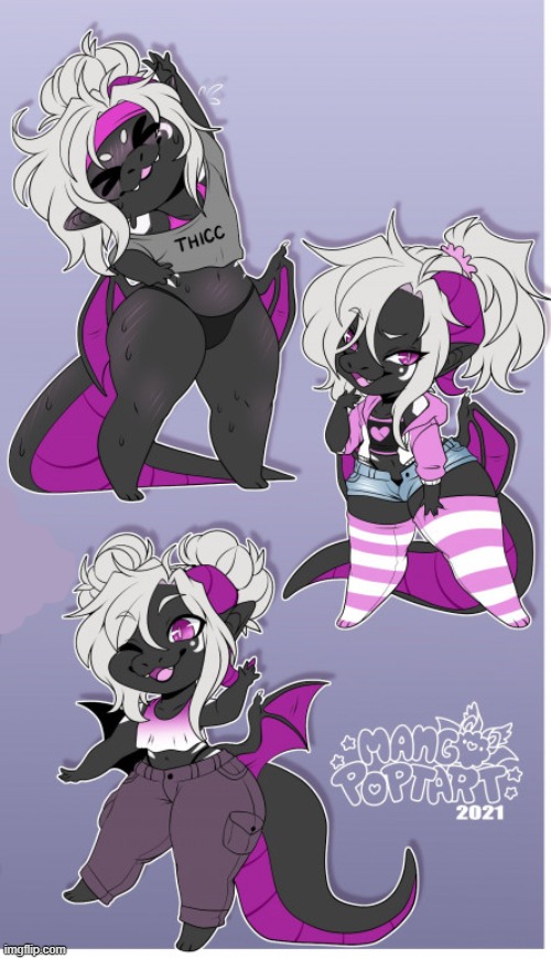 Just some chibis (By Mangopoptart) | image tagged in femboy,cute,adorable,thicc,chibi,dragon | made w/ Imgflip meme maker