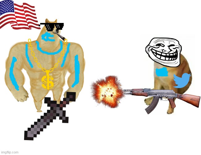 Buff Doge vs. Cheems | image tagged in memes,buff doge vs cheems | made w/ Imgflip meme maker