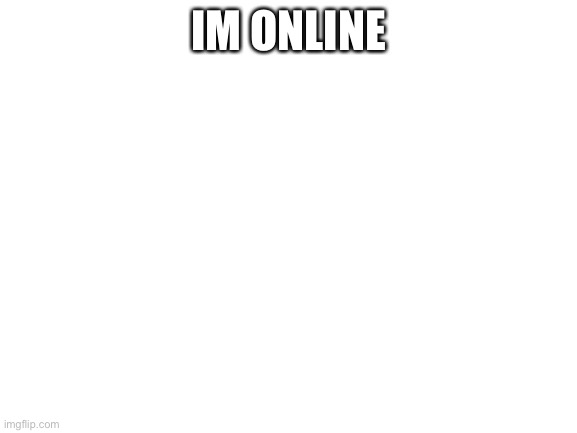 Blank White Template | IM ONLINE | image tagged in blank white template | made w/ Imgflip meme maker