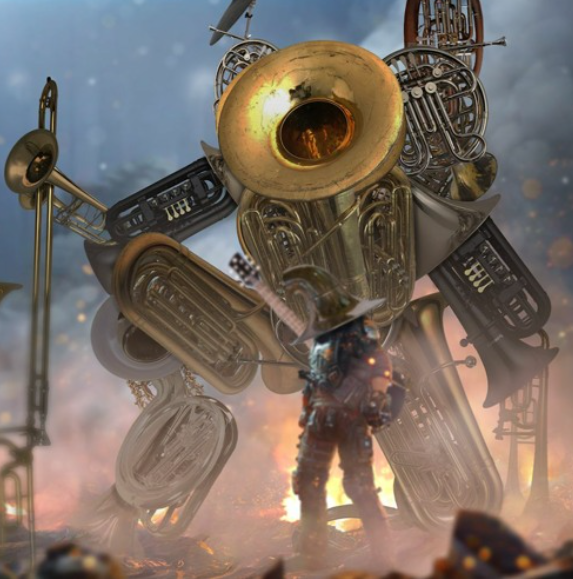 High Quality Tuba Mech Warrior Blank Meme Template