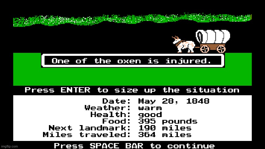 "Oh no!" - Knuckles, 1999 | image tagged in oregon trail | made w/ Imgflip meme maker