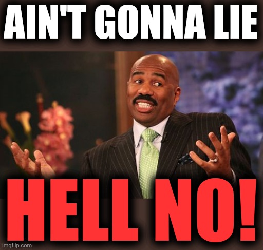 AIN'T GONNA LIE HELL NO! | image tagged in memes,steve harvey | made w/ Imgflip meme maker