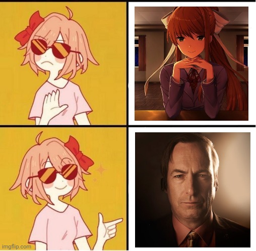 "Did you know that you have rights?" | image tagged in sayori drake,memes,better call saul,doki doki literature club | made w/ Imgflip meme maker