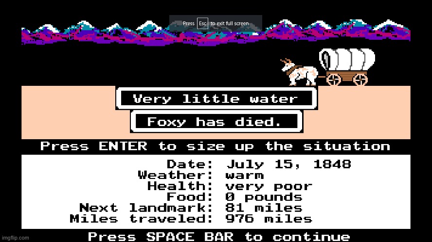 so creepy when 2 pop-ups align like this | image tagged in oregon trail | made w/ Imgflip meme maker
