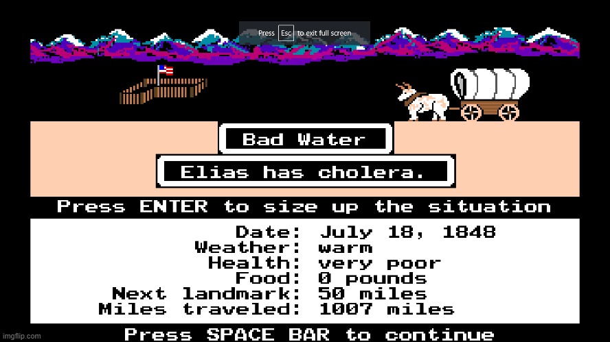another terrifying double pop up | image tagged in oregon trail | made w/ Imgflip meme maker