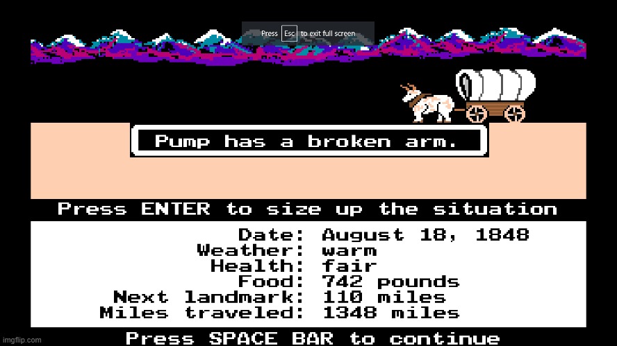 oregon trail's rng is weird | image tagged in oregon trail | made w/ Imgflip meme maker