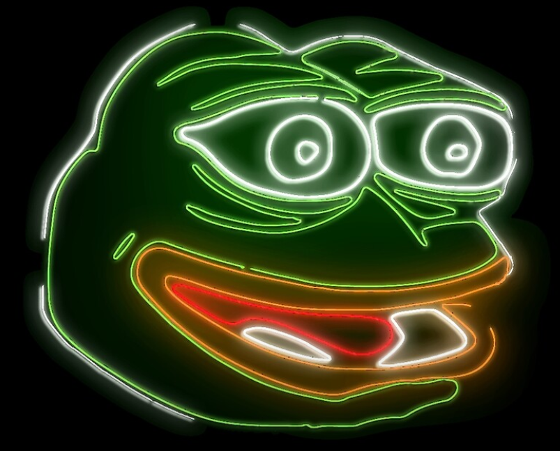 Neon Pepe Blank Meme Template