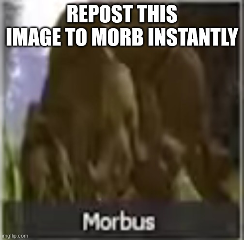 Morbus | REPOST THIS IMAGE TO MORB INSTANTLY | image tagged in morbus | made w/ Imgflip meme maker