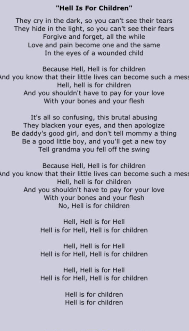 Hell is for Children lyrics Blank Meme Template