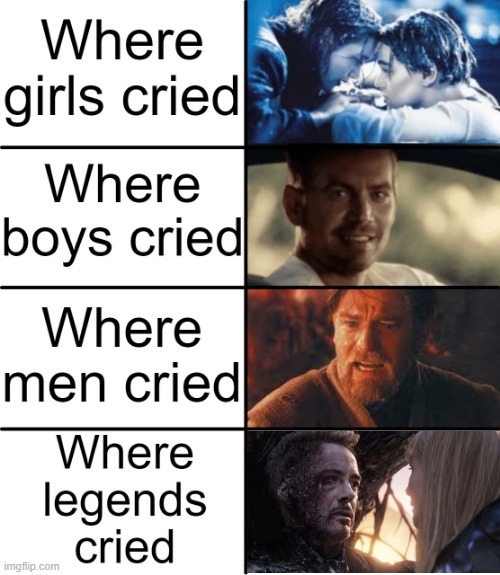 Where girls cried | image tagged in where girls cried,memes,funny,iron man,avengers endgame | made w/ Imgflip meme maker