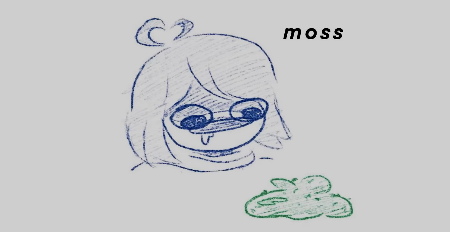 Kid seeing moss Blank Meme Template