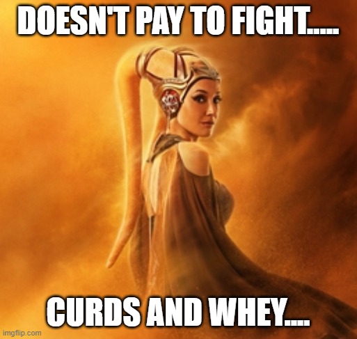 DOESN'T PAY TO FIGHT..... CURDS AND WHEY.... | made w/ Imgflip meme maker