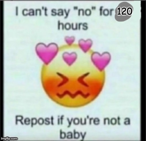 timer starts now (btw, I'm also not going to say any alternatives to no.) | 120 | made w/ Imgflip meme maker