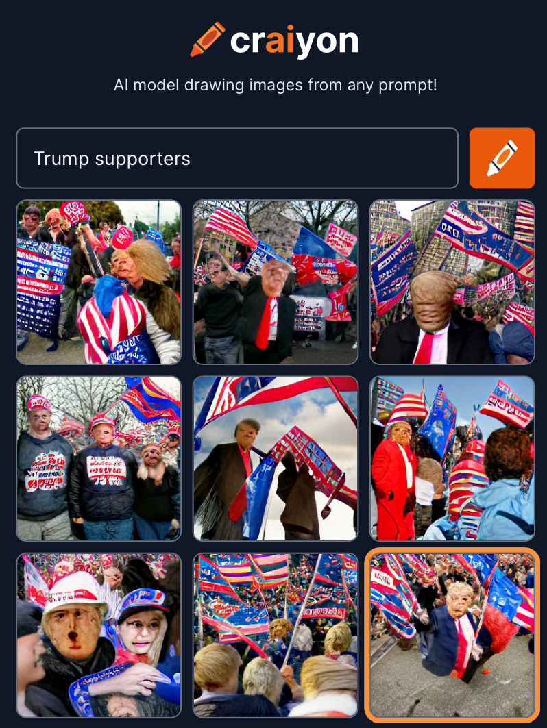 High Quality Craiyon Trump supporters Blank Meme Template