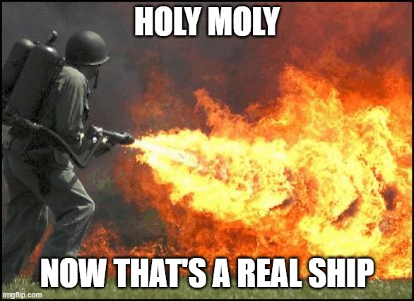Kill it with fire | HOLY MOLY NOW THAT'S A REAL SHIP | image tagged in kill it with fire | made w/ Imgflip meme maker