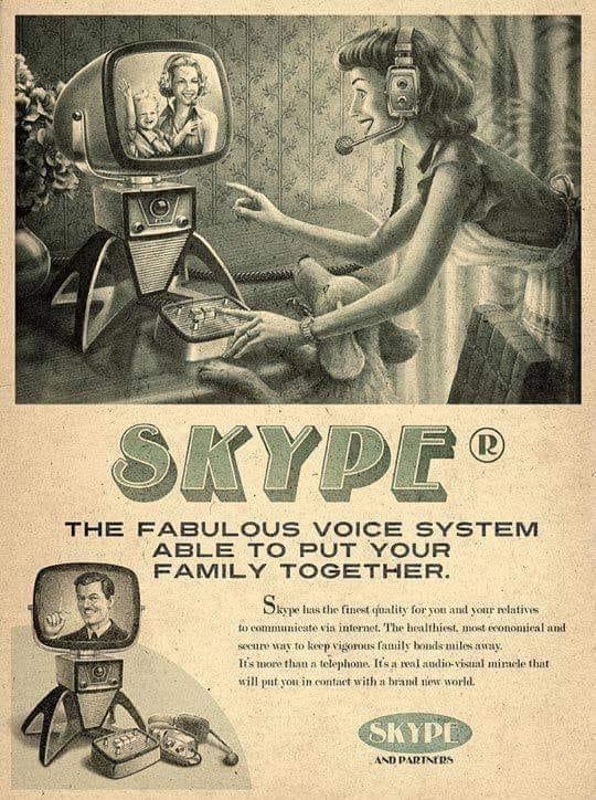 Vintage Skype ad Blank Meme Template