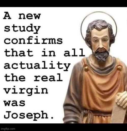 Joseph was the real virgin | image tagged in joseph was the real virgin | made w/ Imgflip meme maker