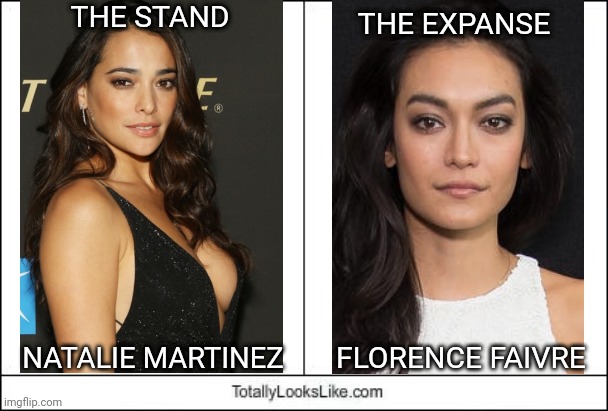 Natalie Martinez Totally Looks Like Florence Faivre | THE STAND; THE EXPANSE; NATALIE MARTINEZ; FLORENCE FAIVRE | image tagged in totally looks like | made w/ Imgflip meme maker