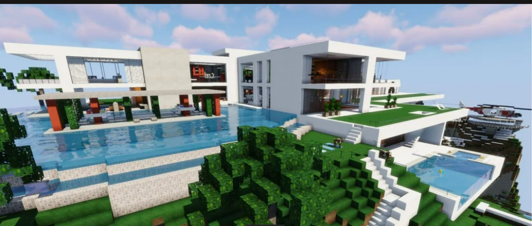 minecraft modern house Blank Meme Template