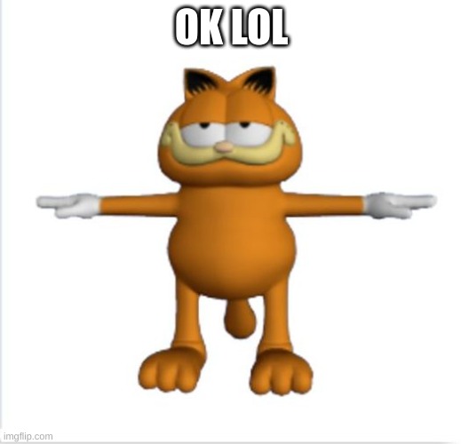 garfield t-pose | OK LOL | image tagged in garfield t-pose | made w/ Imgflip meme maker