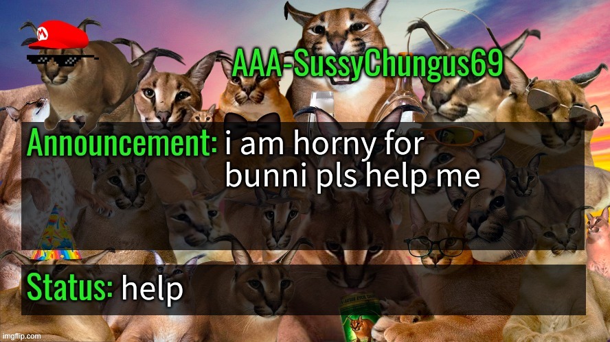 kjhfrtkhhutrhkrhirfiuotfrhkutfvrkhbvgkhbvgrkbhk | i am horny for bunni pls help me; help | image tagged in memes,funny,aaa-sussychungus69 announcement template,bunni,help,stop reading the tags | made w/ Imgflip meme maker