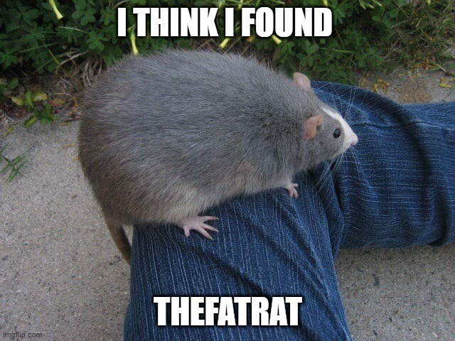 THEFATRAT | I THINK I FOUND; THEFATRAT | image tagged in funny memes | made w/ Imgflip meme maker