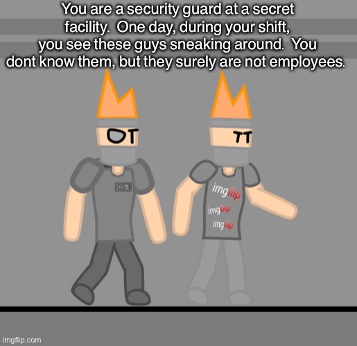 Very unique to me | You are a security guard at a secret facility. One day, during your shift, you see these guys sneaking around. You dont know them, but they surely are not employees. | image tagged in hmmmmmmm | made w/ Imgflip meme maker