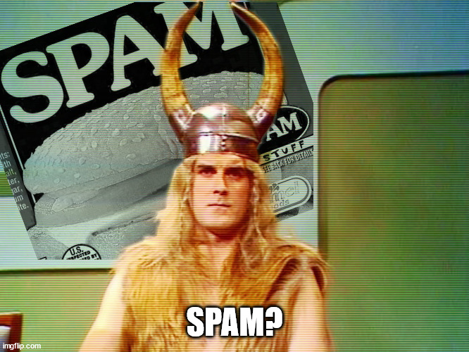 Monty Python Spam | SPAM? | image tagged in monty python spam | made w/ Imgflip meme maker