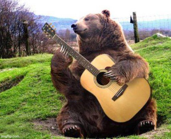 bear with guitar  | image tagged in bear with guitar | made w/ Imgflip meme maker