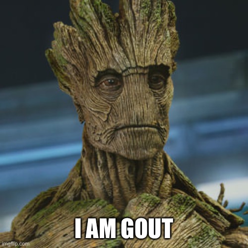 I am Groot | I AM GOUT | image tagged in i am groot | made w/ Imgflip meme maker