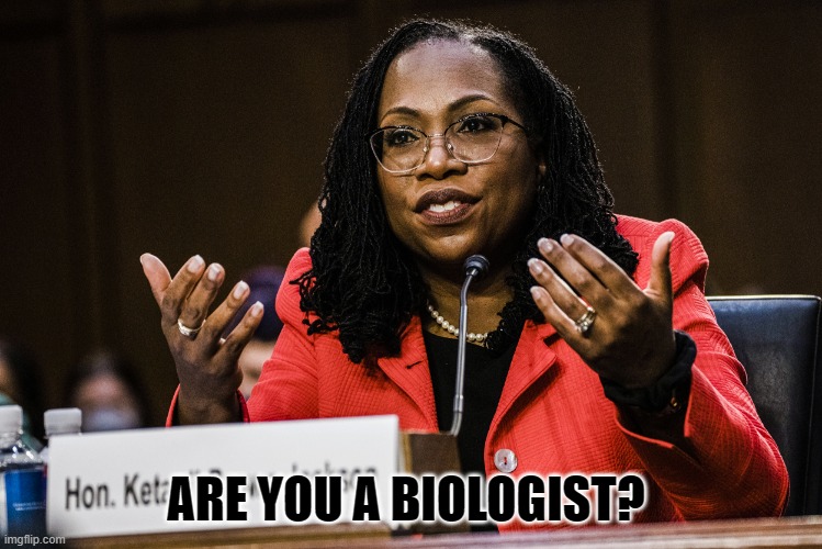 Ketanji Brown Jackson | ARE YOU A BIOLOGIST? | image tagged in ketanji brown jackson | made w/ Imgflip meme maker