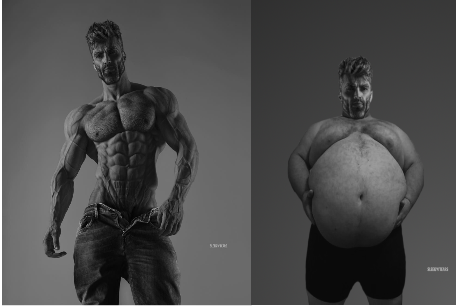 fat man vs chad Meme Generator - Imgflip