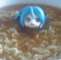 High Quality mikudayo drowns in noodles Blank Meme Template